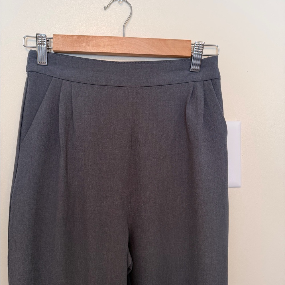 Lulu's Charcoal Gray High Rise Straight Leg Slacks - Picture 5 of 10